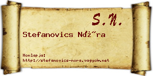 Stefanovics Nóra névjegykártya