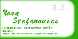 nora stefanovics business card